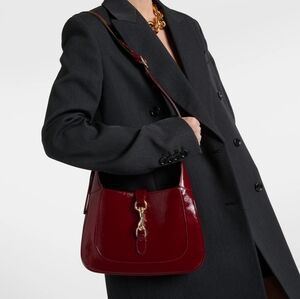 2024 Gucci Jackie small shoulder bag in rosso ancora patent (runway collection)